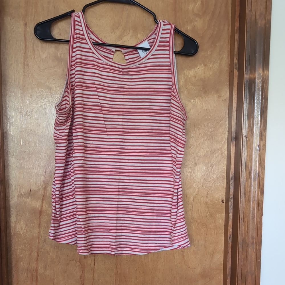 Striped Sleeveless Top - Red and White